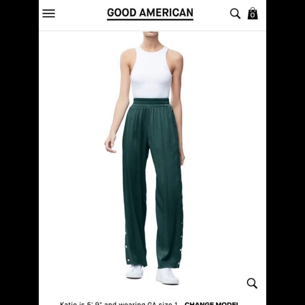 NWT - Good American "The Satin Snap Pant"